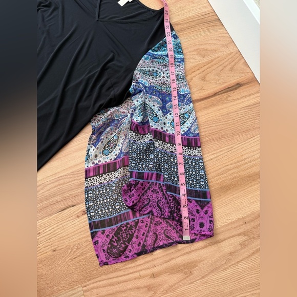 Chico’s Boho Flowy Sleeve Mixed Media Black Knee Length Dress Size XL - Picture 8 of 12